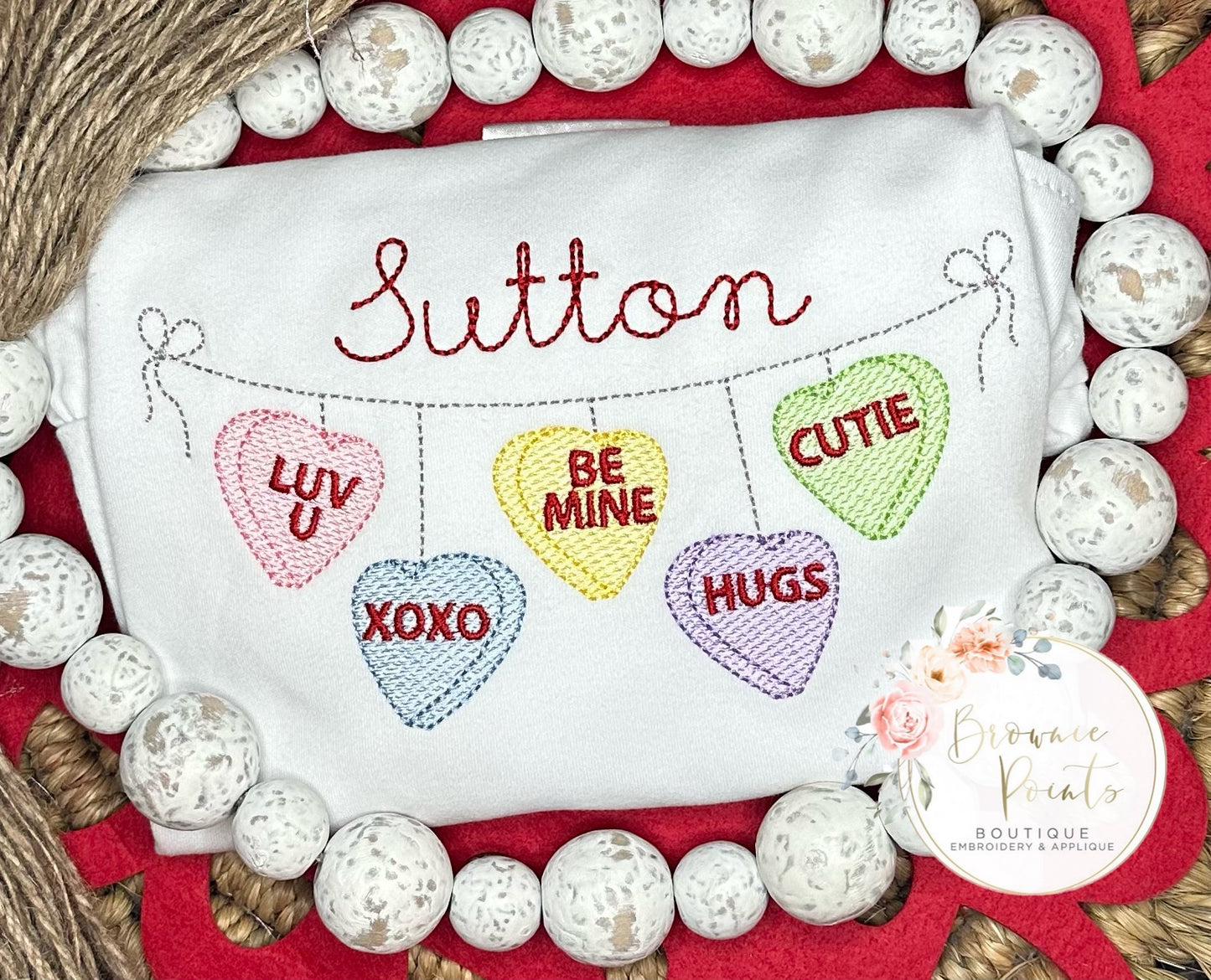 Valentine conversation heart bunting