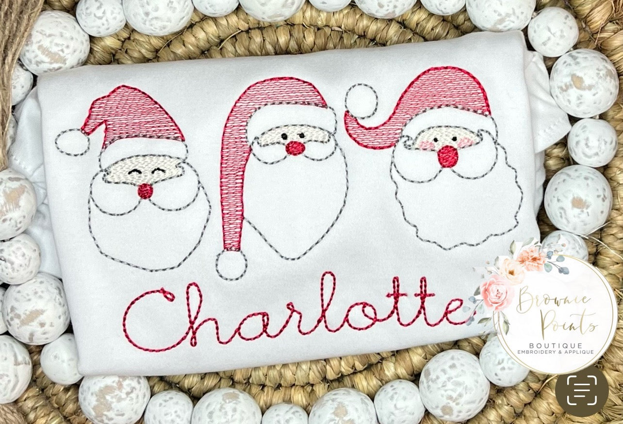 Christmas Red Santa trio