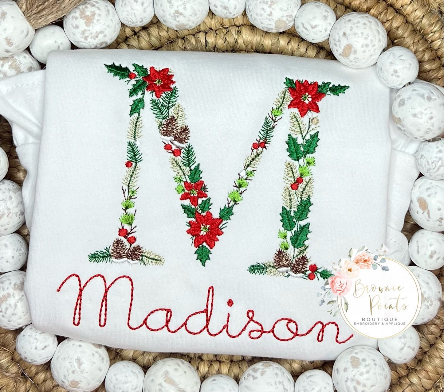 Poinsettia Christmas Font