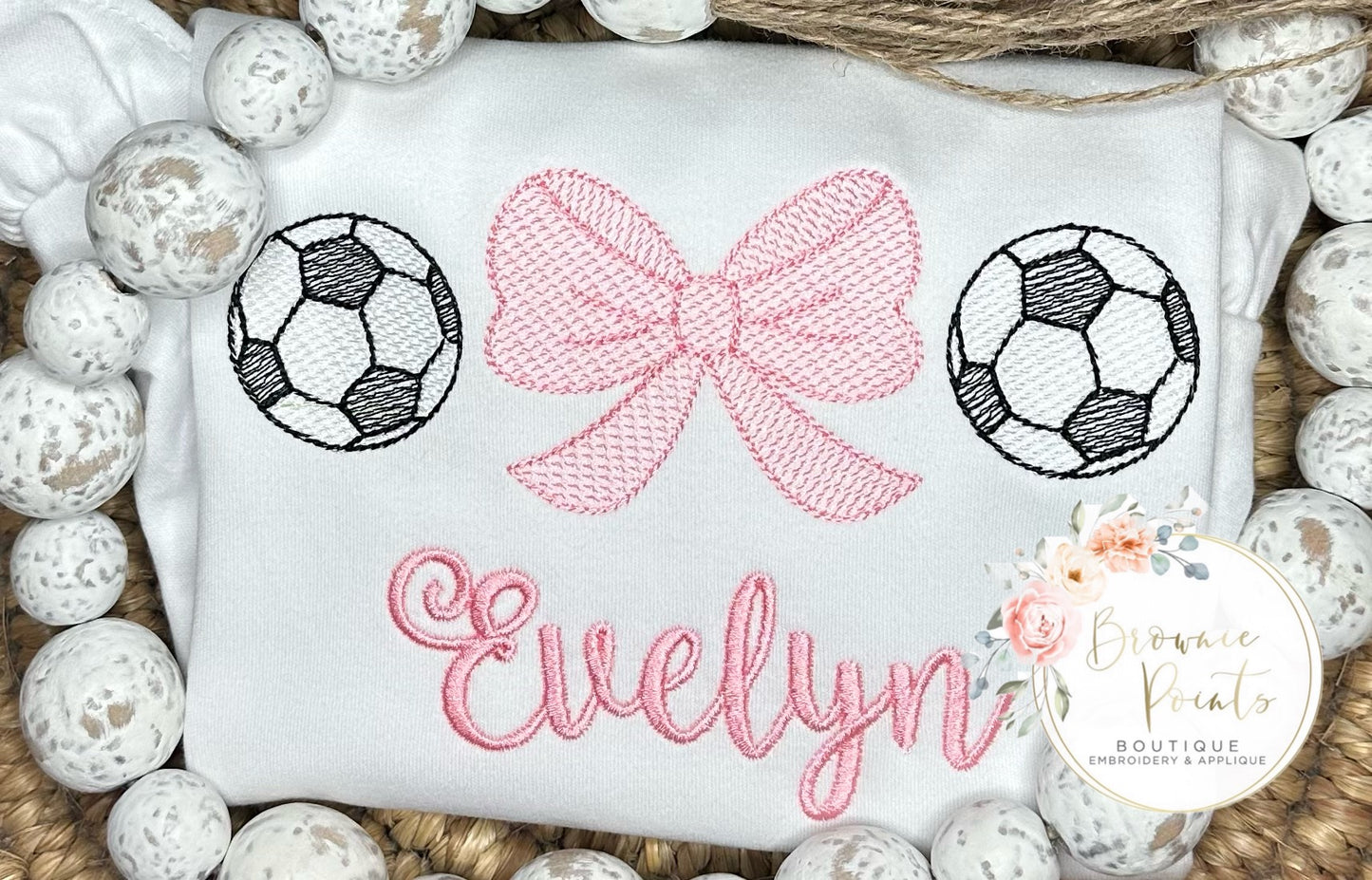 Soccer sister with bow