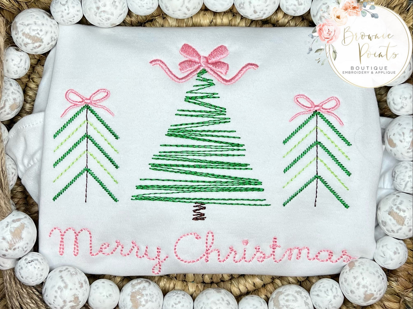 Scribble Christmas trees with bow
