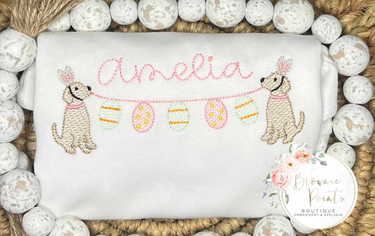 Easter puppy bunting- pink