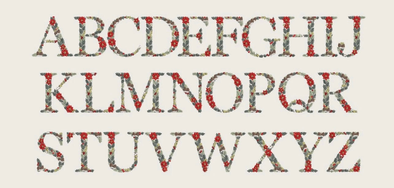 Poinsettia Christmas Font