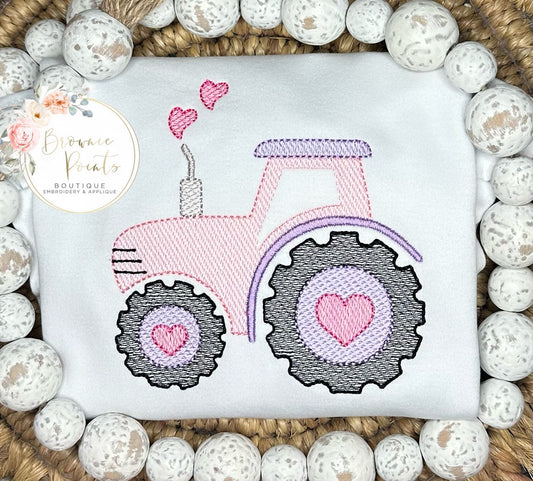 Valentine tractor pink