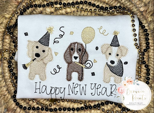 Happy New Year Puppy Trio