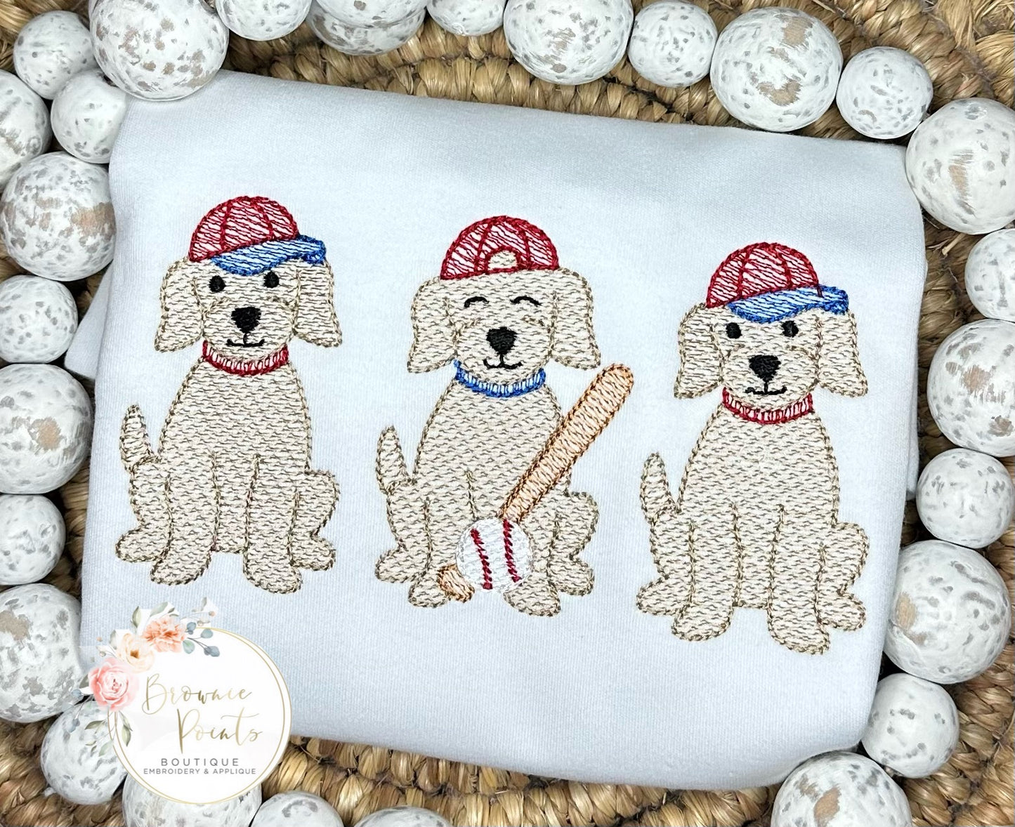 Baseball puppy trio