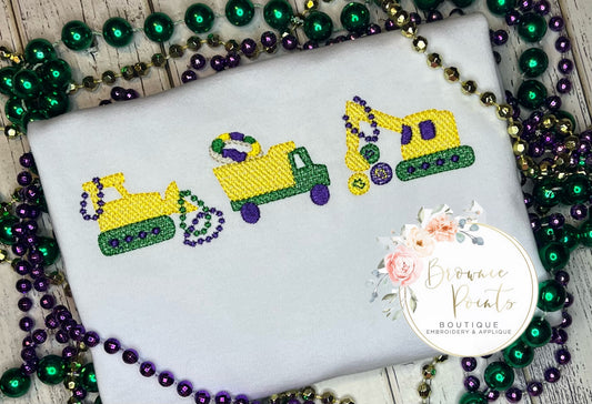 Mardi gras construction trio