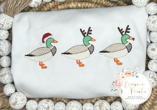 Christmas reindeer mallard trio