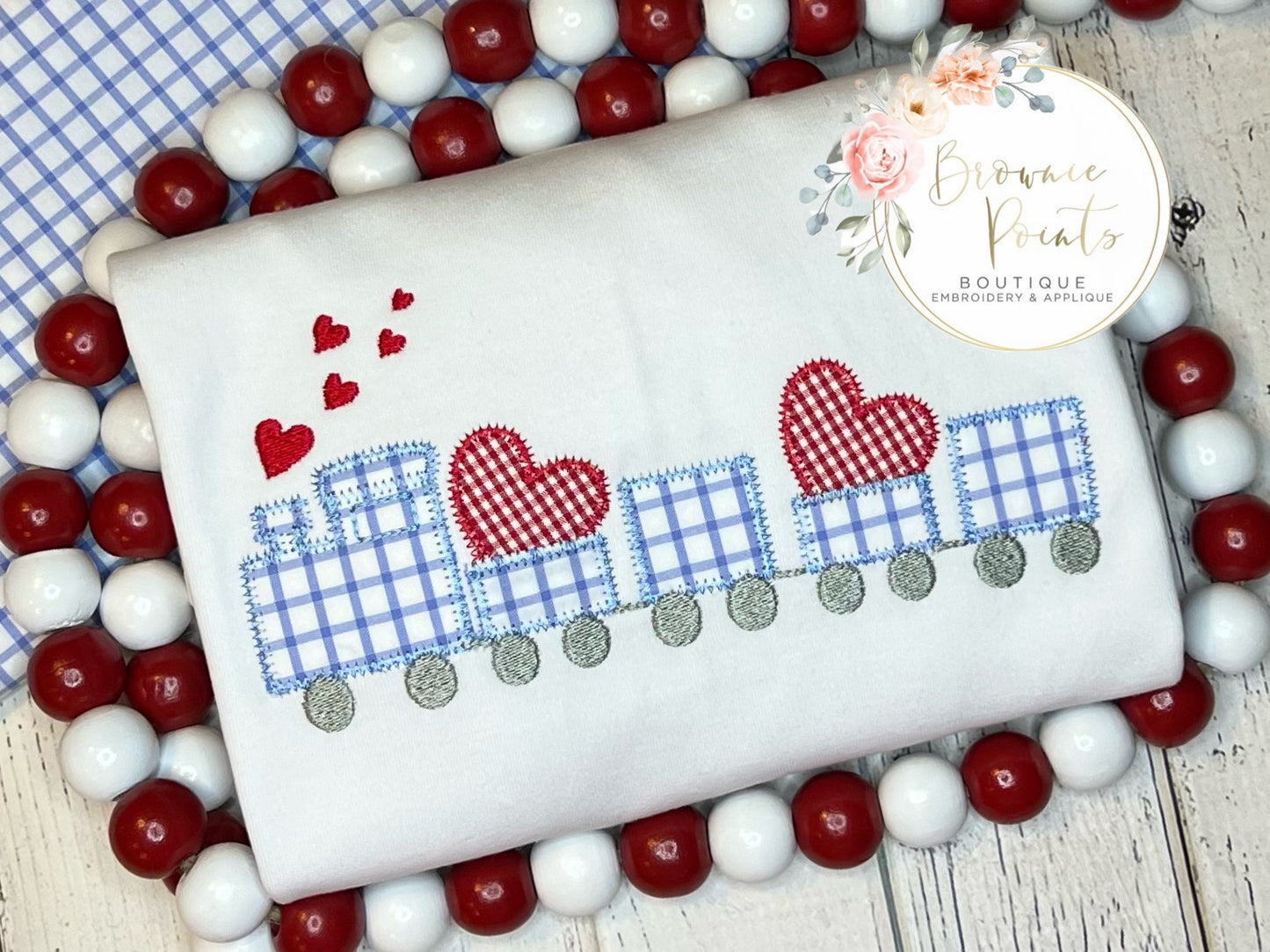 Valentine train applique