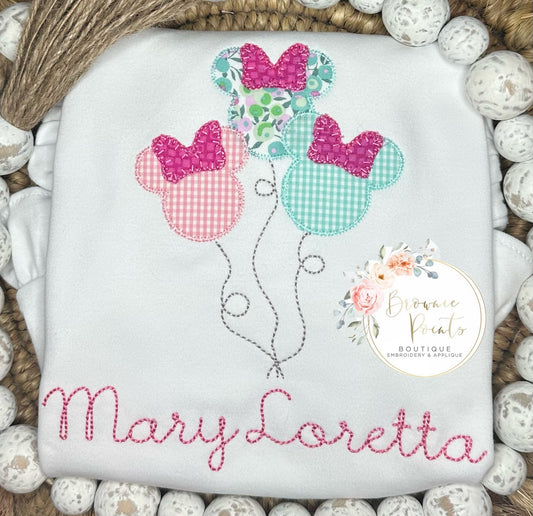 Magical balloons applique w/liberty fabric