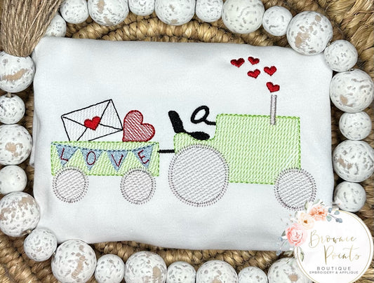 Valentine tractor with cart-green