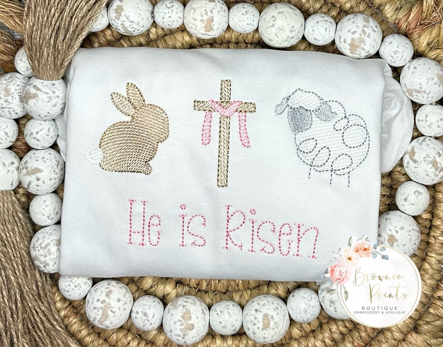 Easter He is Risen trio- pink