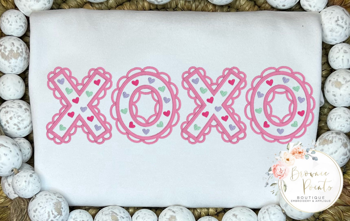 Valentine’s Day xoxo embroidery