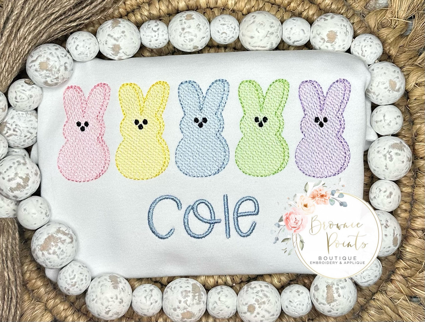 Easter peeps embroidery