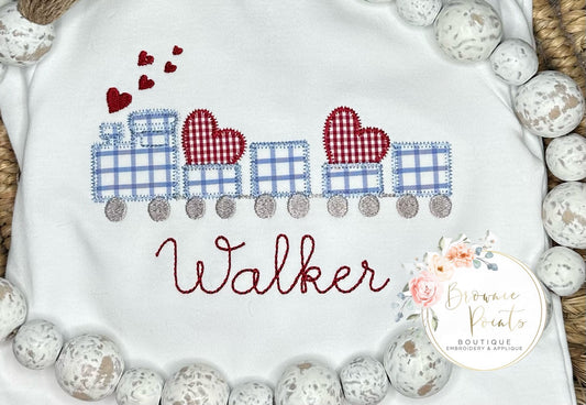 Valentine train applique