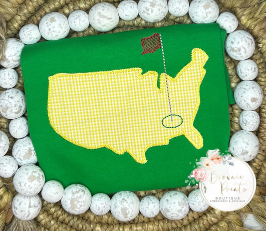 Golf inspired appliqué