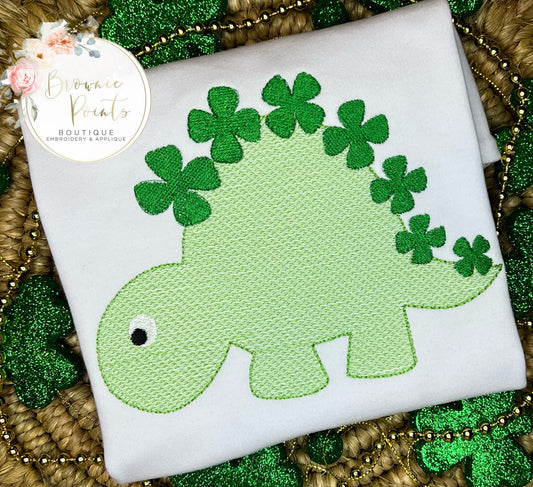 St.Patrick’s Day Stegosaurus embroidery