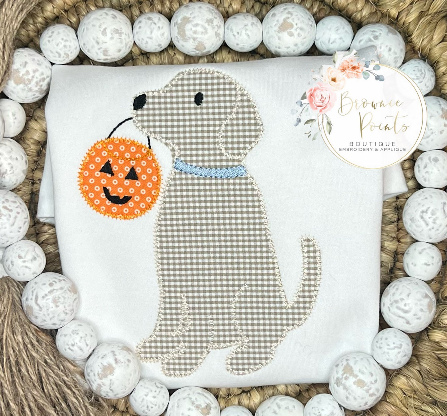 Halloween Pumpkin puppy applique