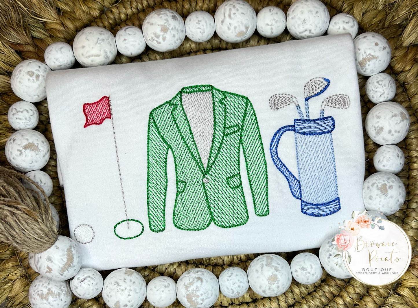 Masters inspired Golf Jacket trio embroidery