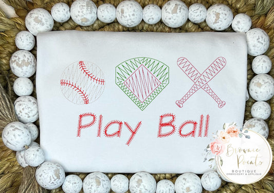 Baseball trio- embroidery