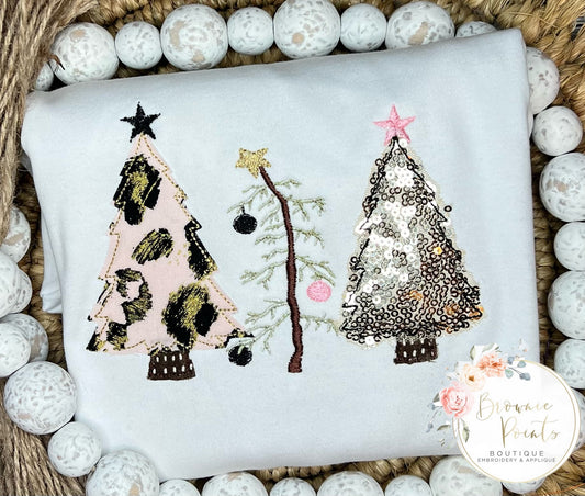Glam Christmas trees Embroidery