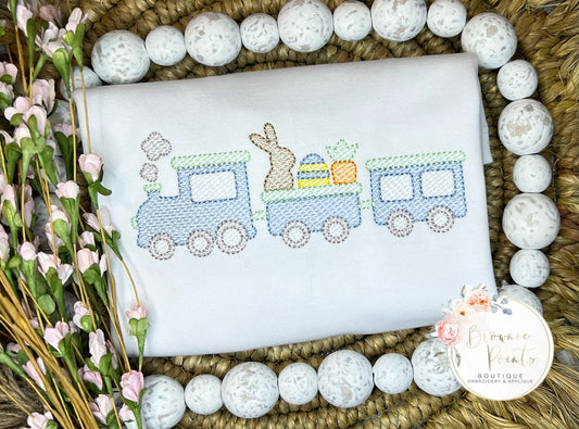 Easter Train embroidery