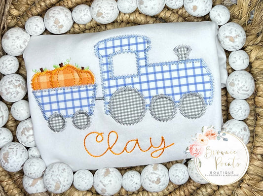 Train with Pumpkins appliqué