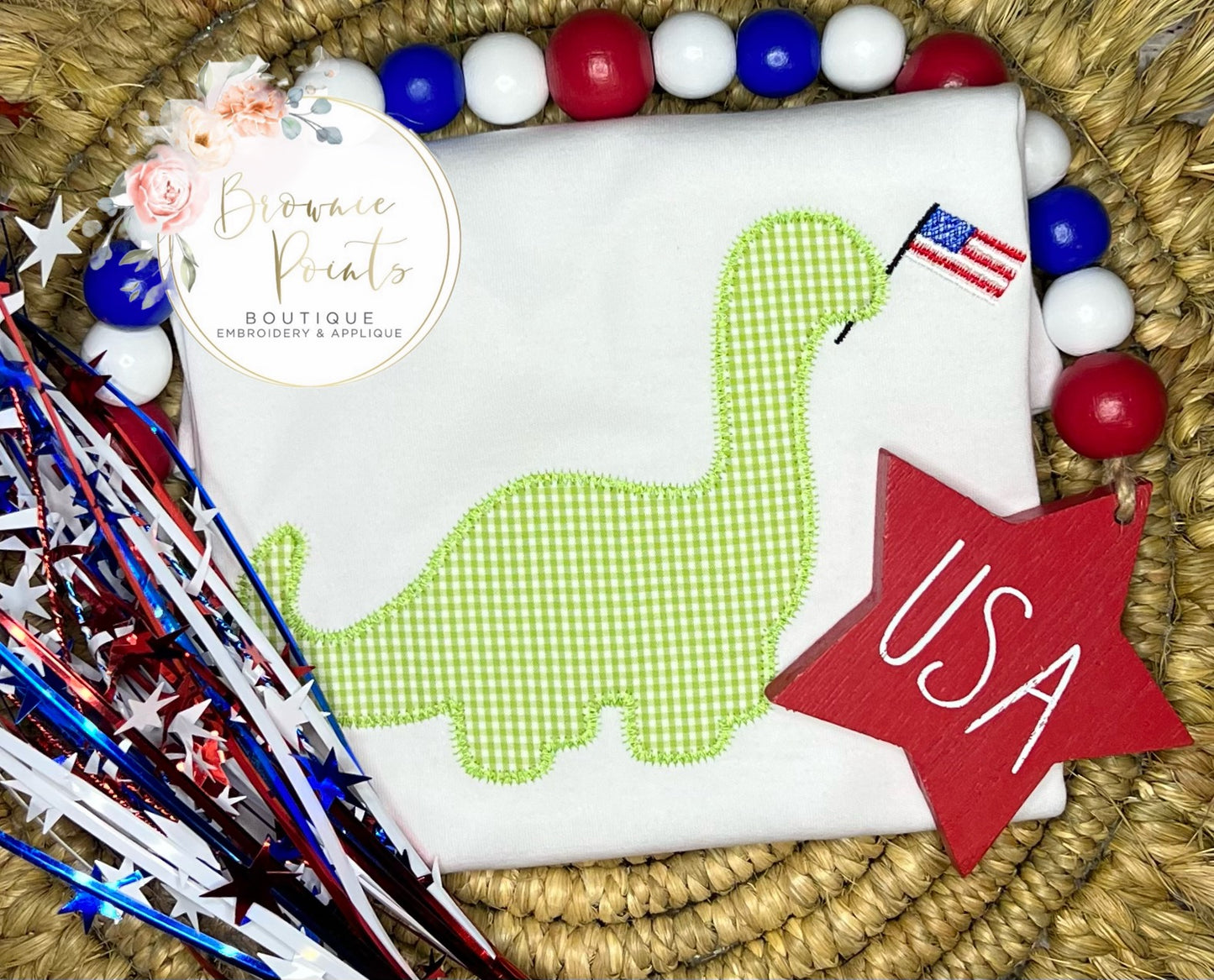 Patriotic Dino Appliqué