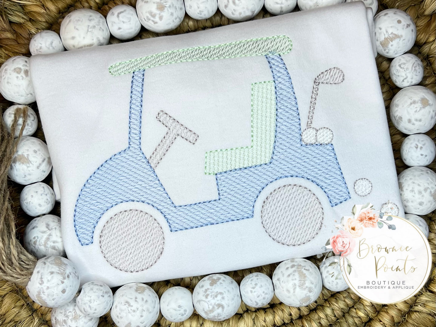 Golf cart embroidery- blue