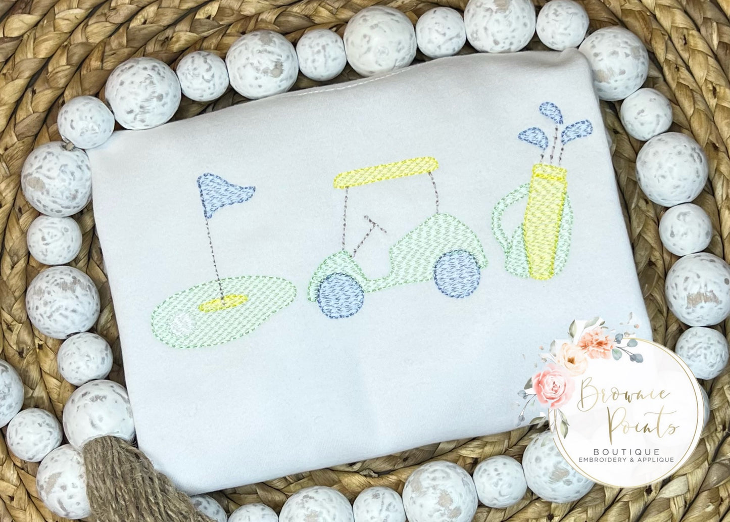 Golf trio embroidery- blue