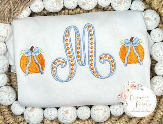 Dot monogram with pumpkin minis