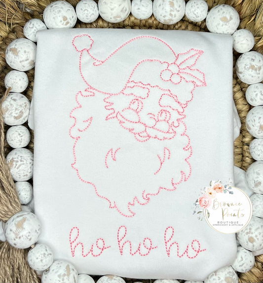 Vintage Pink Santa  embroidery
