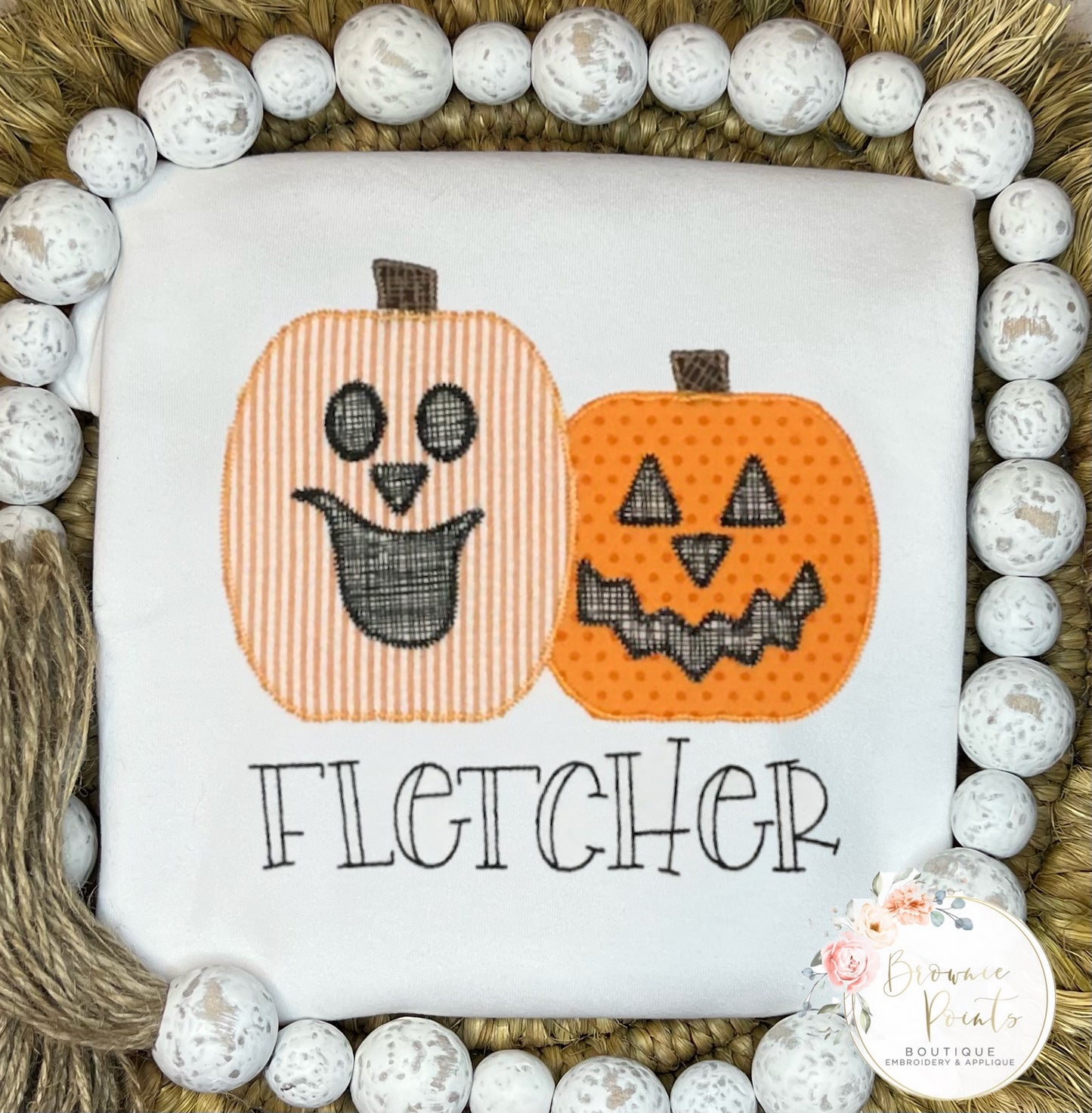 Halloween Jack o lantern applique