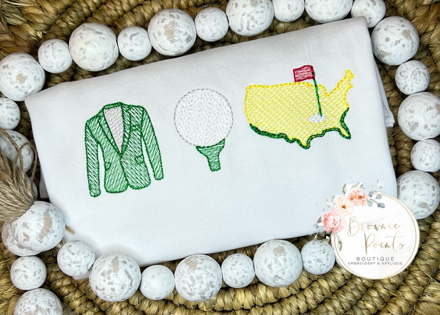 Masters Inspired Golf embroidery